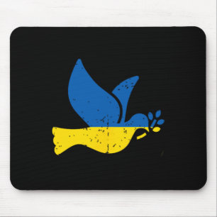 Ukrainian Peace Bird - Ukraine Flag Blue And Yello Mouse Pad