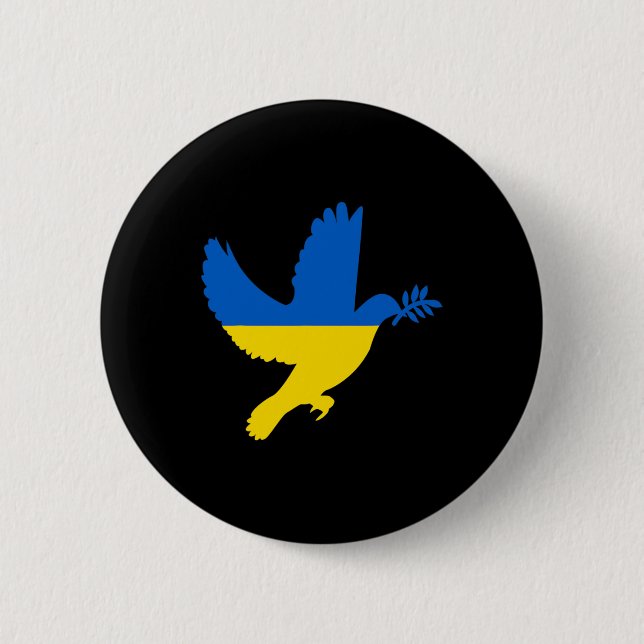 Ukrainian Peace Dove  2 Inch Round Button (Front)