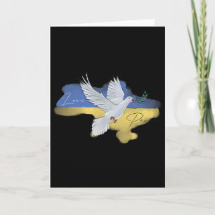 Ukrainian Peace Dove Flag Colors Blue Yellow Ukrai Card