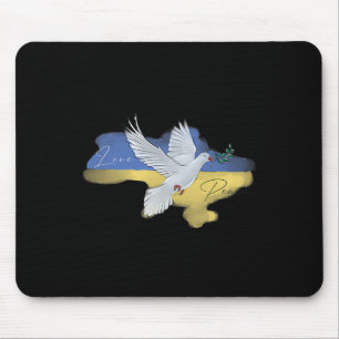 Ukrainian Peace Dove Flag Colors Blue Yellow Ukrai Mouse Pad