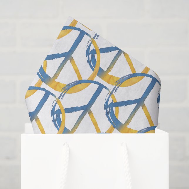 Ukrainian - PEACE Symbol Blue Yellow Ukraine War Tissue Paper (Gift Bag)