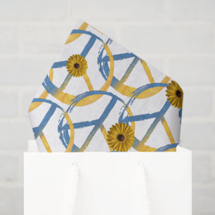 Ukrainian PEACE Symbol Sign Sunflowers Ukraine War Tissue Paper