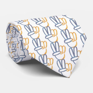 Ukrainian - PEACE V-Symbol Blue Yellow Ukraine War Tie