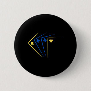 Ukrainian Playing Cards Ace Flag Solidarity  2 Inch Round Button