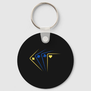 Ukrainian Playing Cards Ace Flag Solidarity Keychain