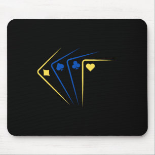 Ukrainian Playing Cards Ace Flag Solidarity Mouse Pad