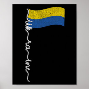 Ukrainian Pride Flagpole--elegant Signature Flag D Poster