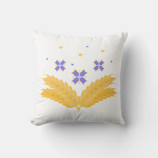 Ukrainian print - embroidery and grain throw pillow