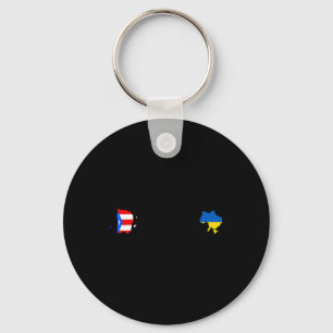 Ukrainian Puerto Rico Flag - Ukraine Puerto Rican  Keychain