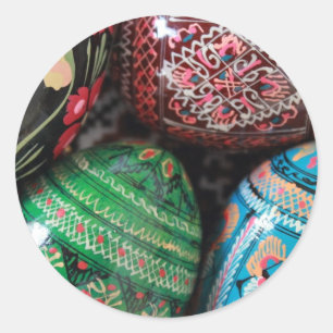Ukrainian pysanky - easter eggs classic round sticker