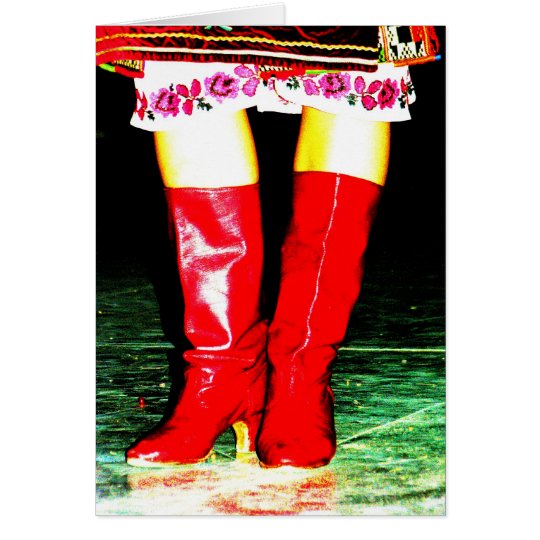 Ukrainian Red Boots Card