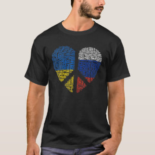Ukrainian Russian Peace Heart Word Cloud T-Shirt