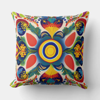 Ukrainian Samchykivka Art Ornament Throw Pillow