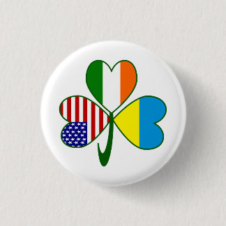 Ukrainian Shamrock Flag 1 Inch Round Button