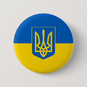 Ukrainian shield and flag design badge