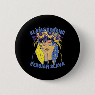 Ukrainian Slava Ukraini Shirt Ukraine Sunflower Gi 2 Inch Round Button
