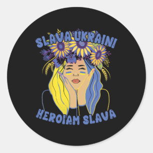Ukrainian Slava Ukraini Shirt Ukraine Sunflower Gi Classic Round Sticker