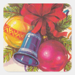 Ukrainian soviet postcard square sticker