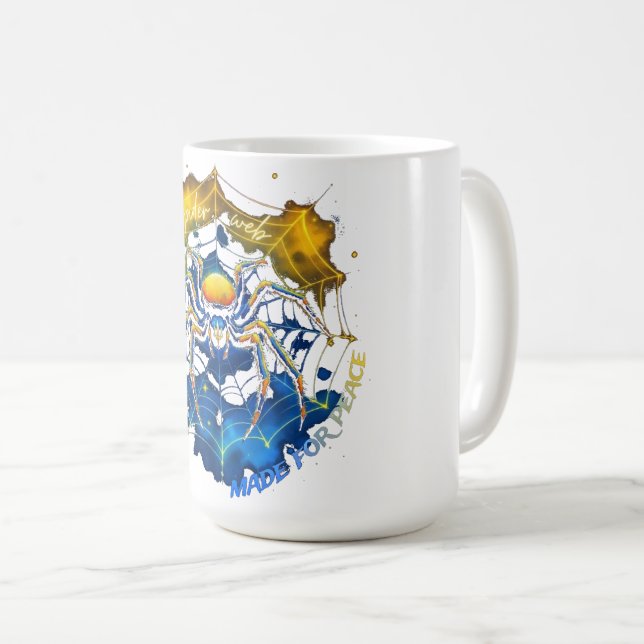 Ukrainian Spider Web – Made for Peace Design Coffee Mug (Front Right)