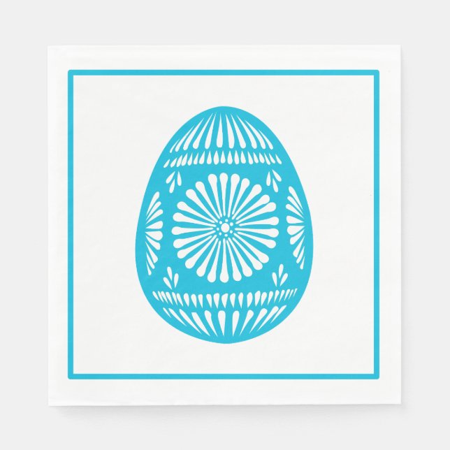 Ukrainian-Style Easter Egg (Aqua) Napkin (Front)