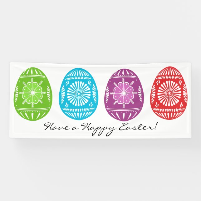 Ukrainian-Style Easter Egg Custom Text 2.5' X 6' Banner (Horizontal)