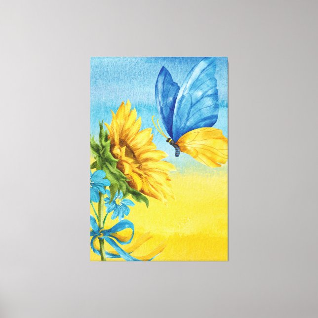 ukrainian sunflower art canvas print (Front)