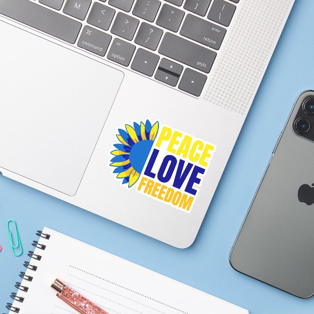 Ukrainian Sunflower - Support Ukraine  (Laptop w/ iPhone)