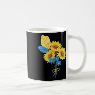 Ukrainian Sunflowers Tee Blue Yellow Butterfly Top Coffee Mug