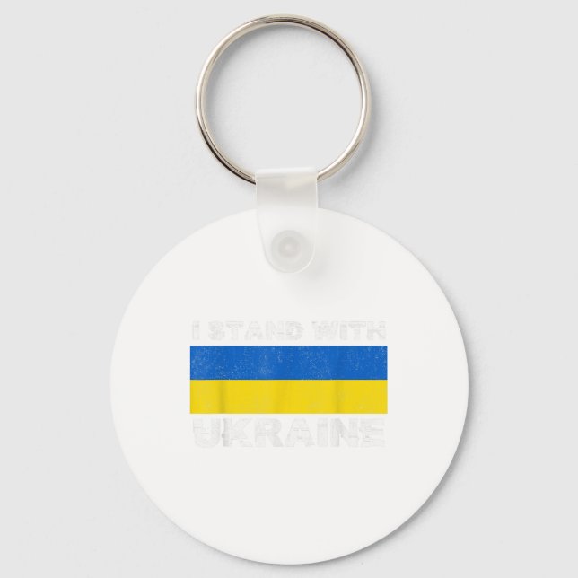 Ukrainian Support I Stand With Ukraine Stop War Uk Keychain (Front)