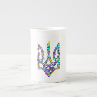 Ukrainian symbol trident bone china mug