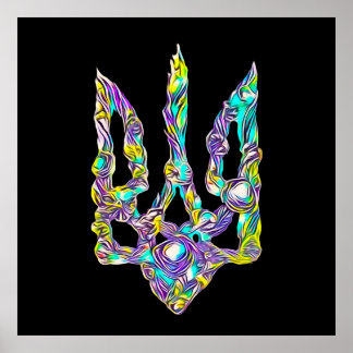 Ukrainian symbol trident poster