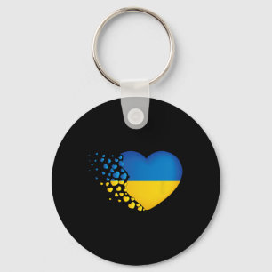 Ukrainian Symbols Ukrainian Flag Heart Love Keychain