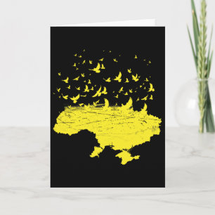 Ukrainian Symbols Ukrainian Ukraine Map Free Bird  Card