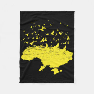 Ukrainian Symbols Ukrainian Ukraine Map Free Bird Fleece Blanket