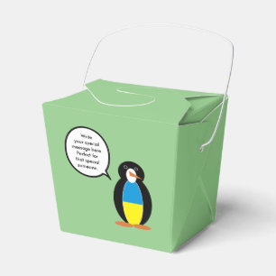 Ukrainian Talking Ms. Penguin Personalized  Favor Box