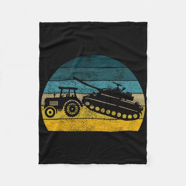 Ukrainian Tractor Support Ukraine Stand With Ukrai Fleece Blanket (Front)