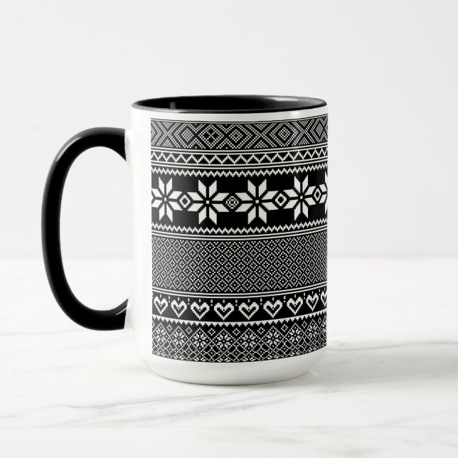 Ukrainian traditional vushuvanka folk pattern  mug (Left)