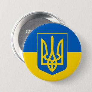 Ukrainian Trident 3 Inch Round Button