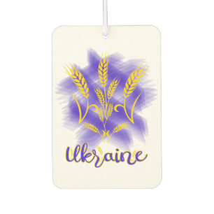 Ukrainian trident made of wheat ear air freshener