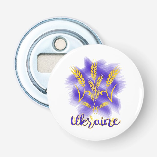 Ukrainian trident made of wheat ear bottle opener (Front)