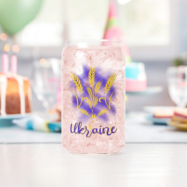 Ukrainian trident made of wheat ear can glass (Insitu (Birthday))