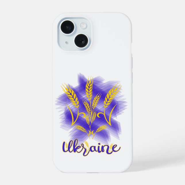 Ukrainian trident made of wheat ear iPhone 15 case (Back)