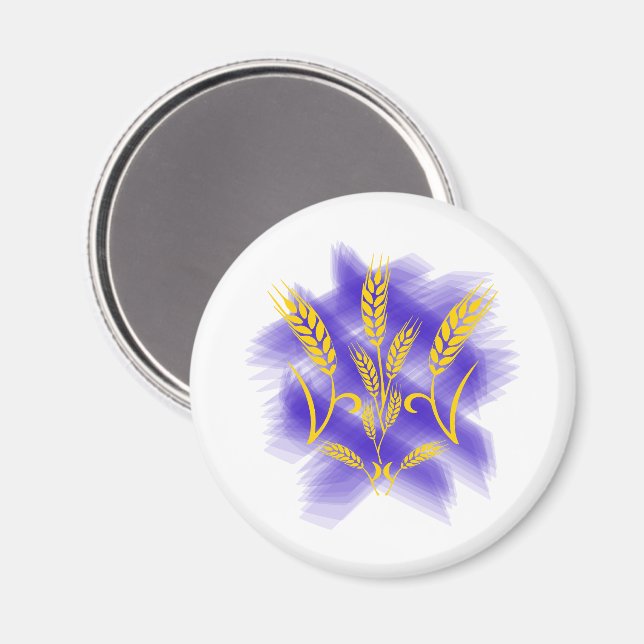 Ukrainian trident made of wheat ear magnet (Front/Back)