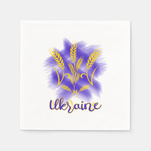Ukrainian trident made of wheat ear napkin