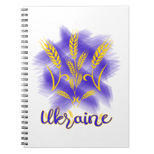 Ukrainian trident made of wheat ear notebook
