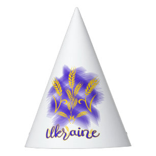 Ukrainian trident made of wheat ear party hat