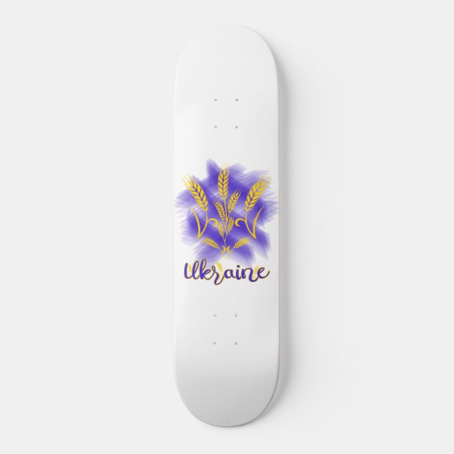 Ukrainian trident made of wheat ear skateboard (Front)