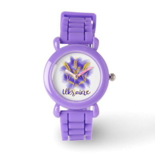 Ukrainian trident made of wheat ear watch