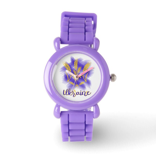 Ukrainian trident made of wheat ear watch (Front)