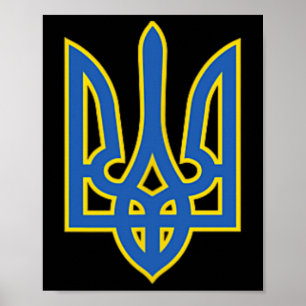 Ukrainian Trident Shirt Tryzub Ukraine Army Green Poster